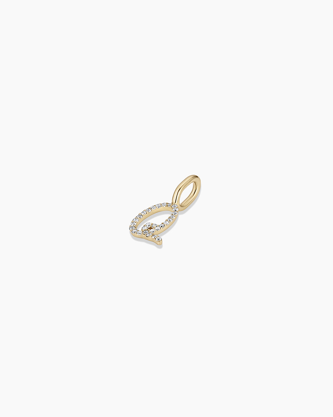 Diamond Script Alphabet Charm in 14K Gold