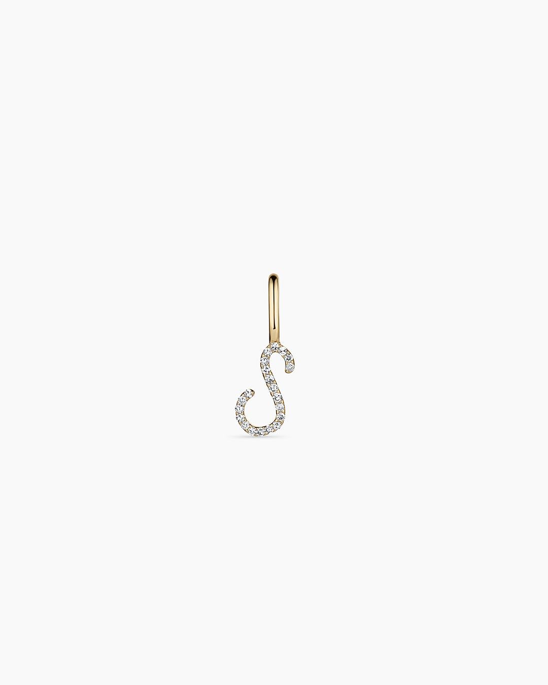Diamond Script Alphabet Charm in 14K Gold