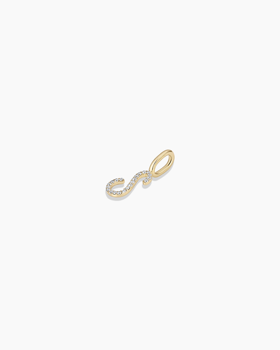 Diamond Script Alphabet Charm in 14K Gold