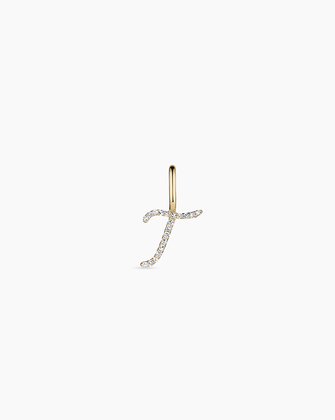 Diamond Script Alphabet Charm in 14K Gold