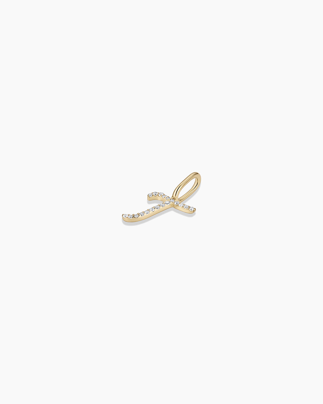 Diamond Script Alphabet Charm in 14K Gold