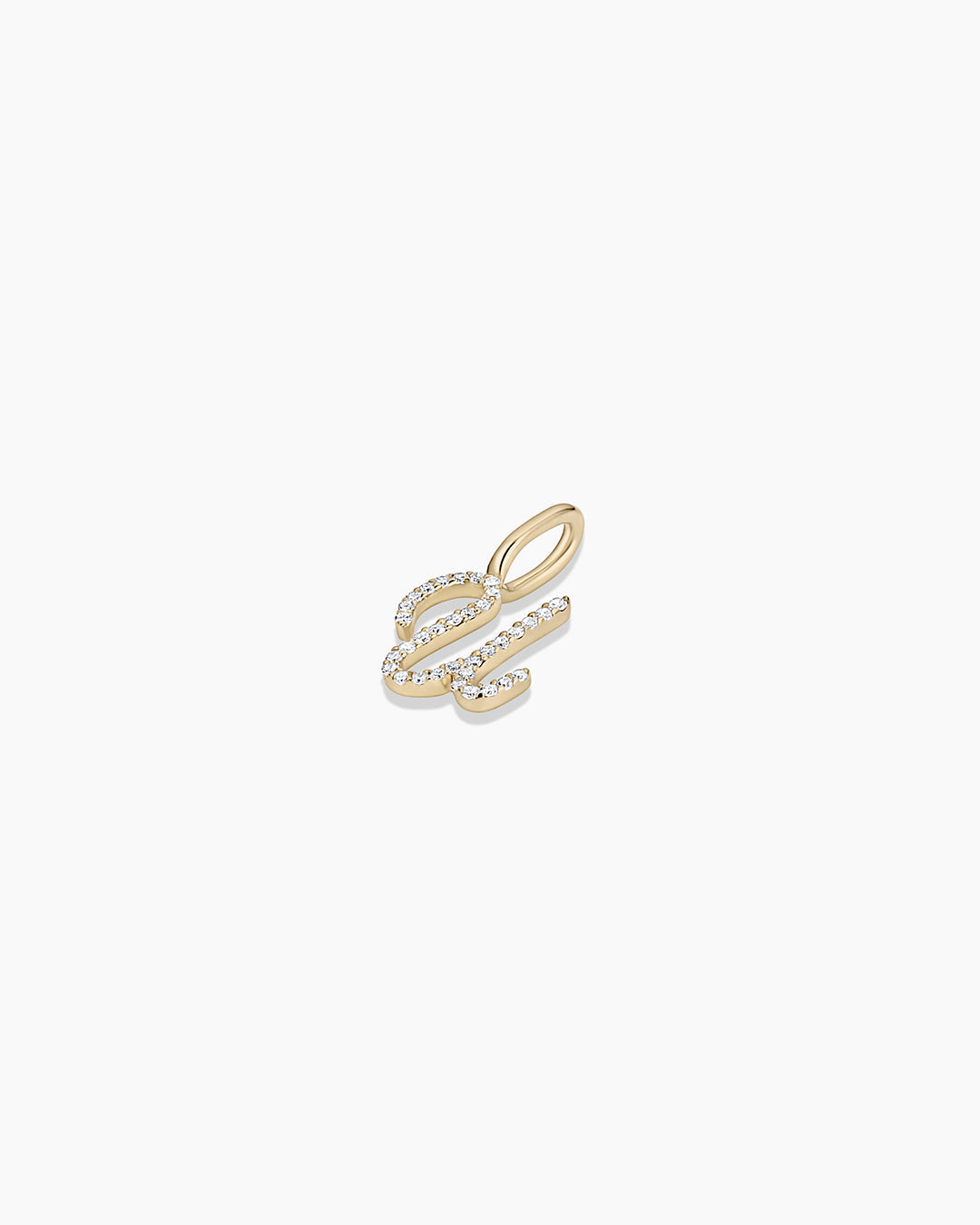 Diamond Script Alphabet Charm in 14K Gold