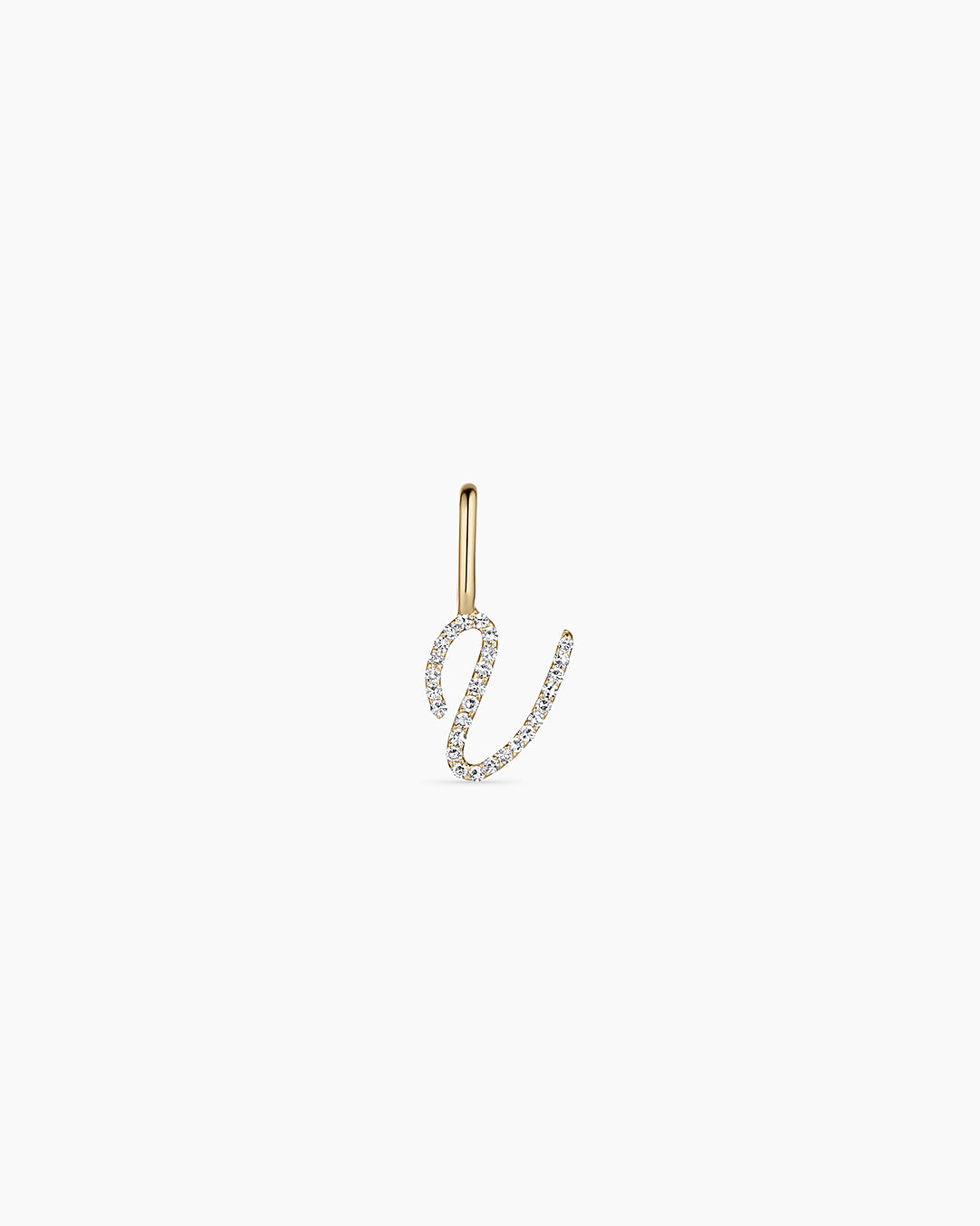 Diamond Script Alphabet Charm in 14K Gold
