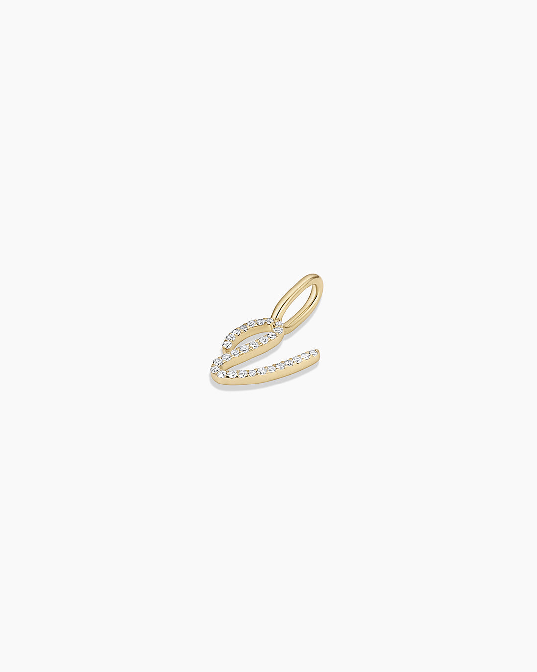 Diamond Script Alphabet Charm in 14K Gold