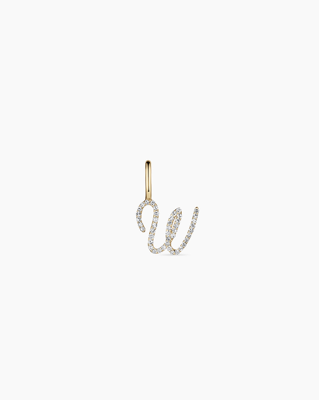 Diamond Script Alphabet Charm in 14K Gold