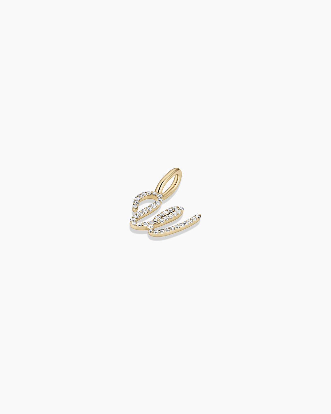 Diamond Script Alphabet Charm in 14K Gold