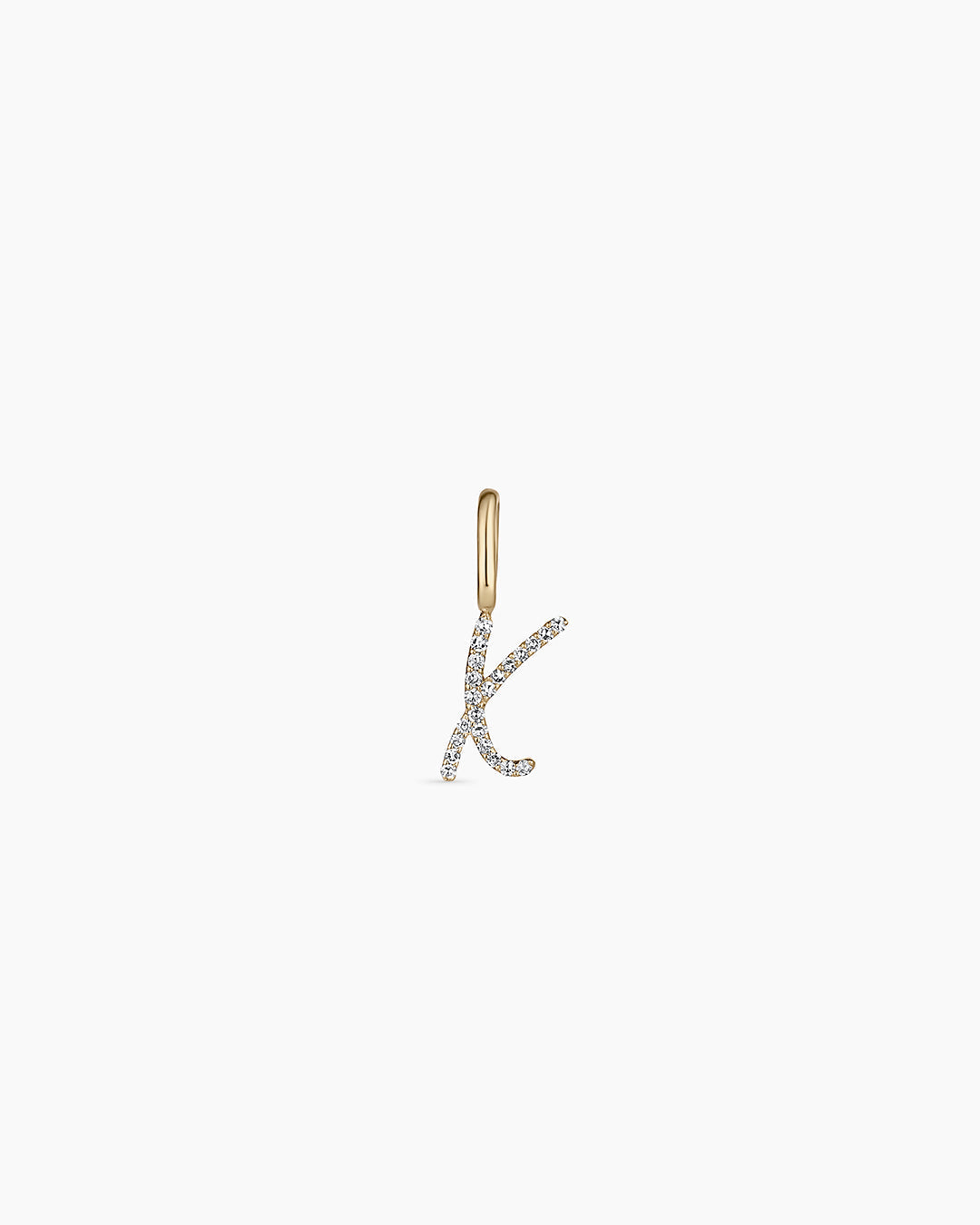 Diamond Script Alphabet Charm in 14K Gold