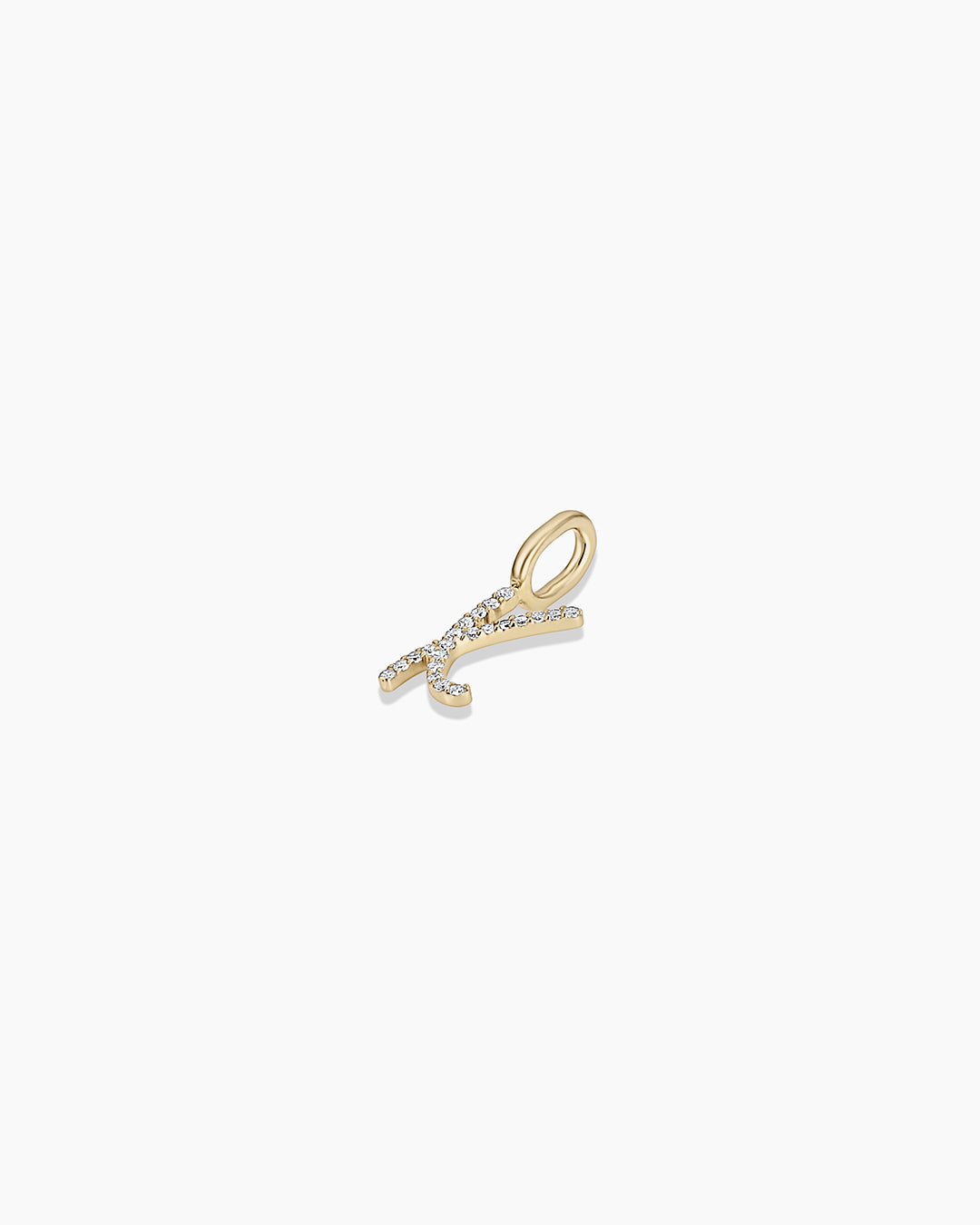 Diamond Script Alphabet Charm in 14K Gold