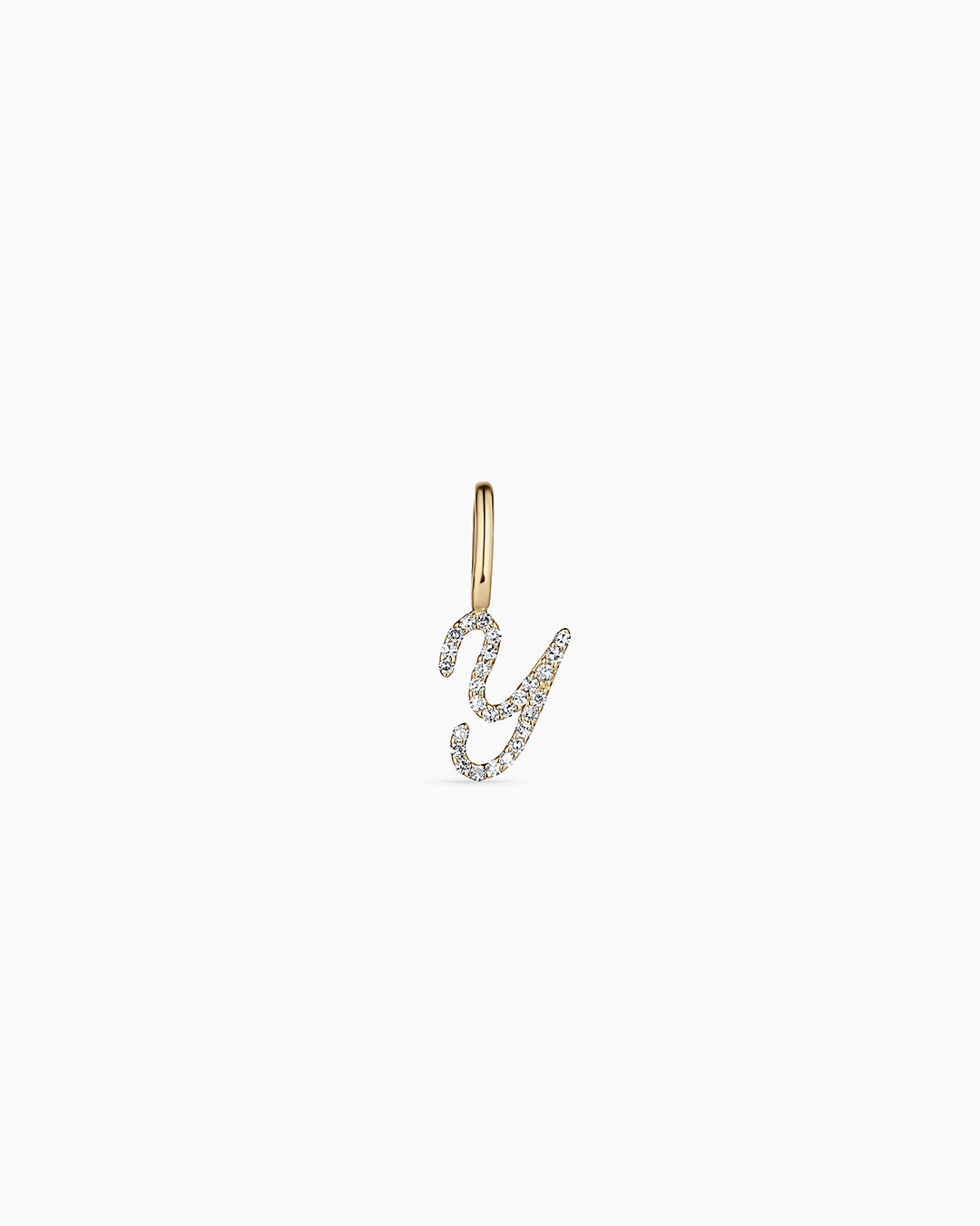 Diamond Script Alphabet Charm in 14K Gold