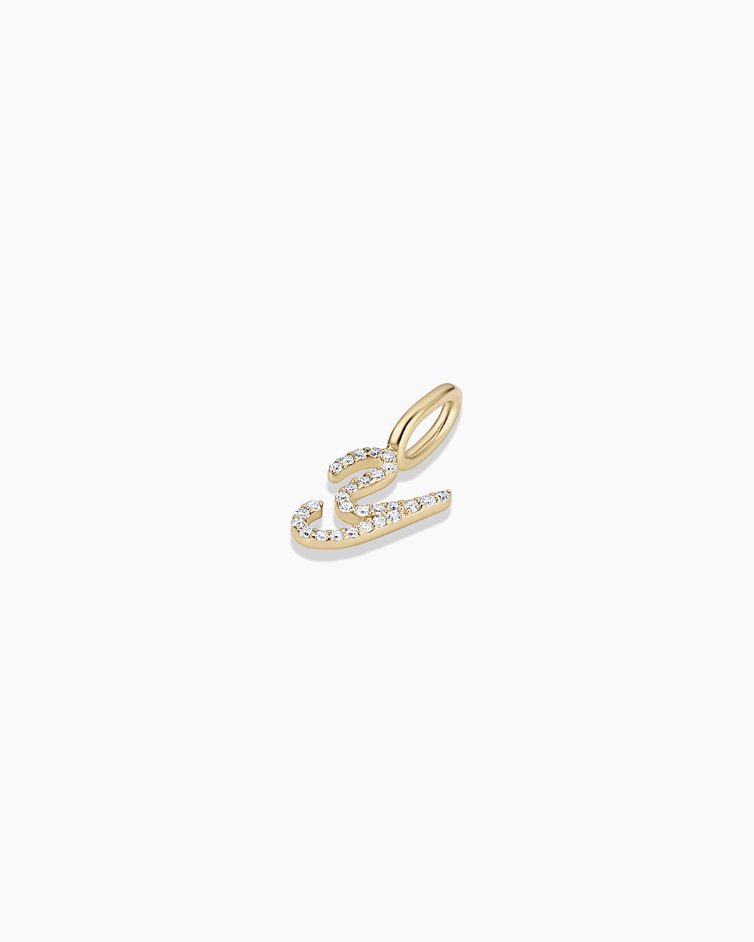 Diamond Script Alphabet Charm in 14K Gold