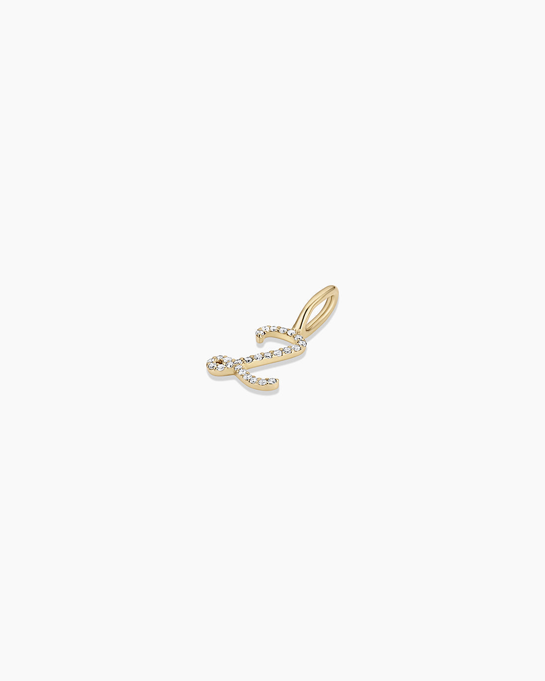 Diamond Script Alphabet Charm in 14K Gold