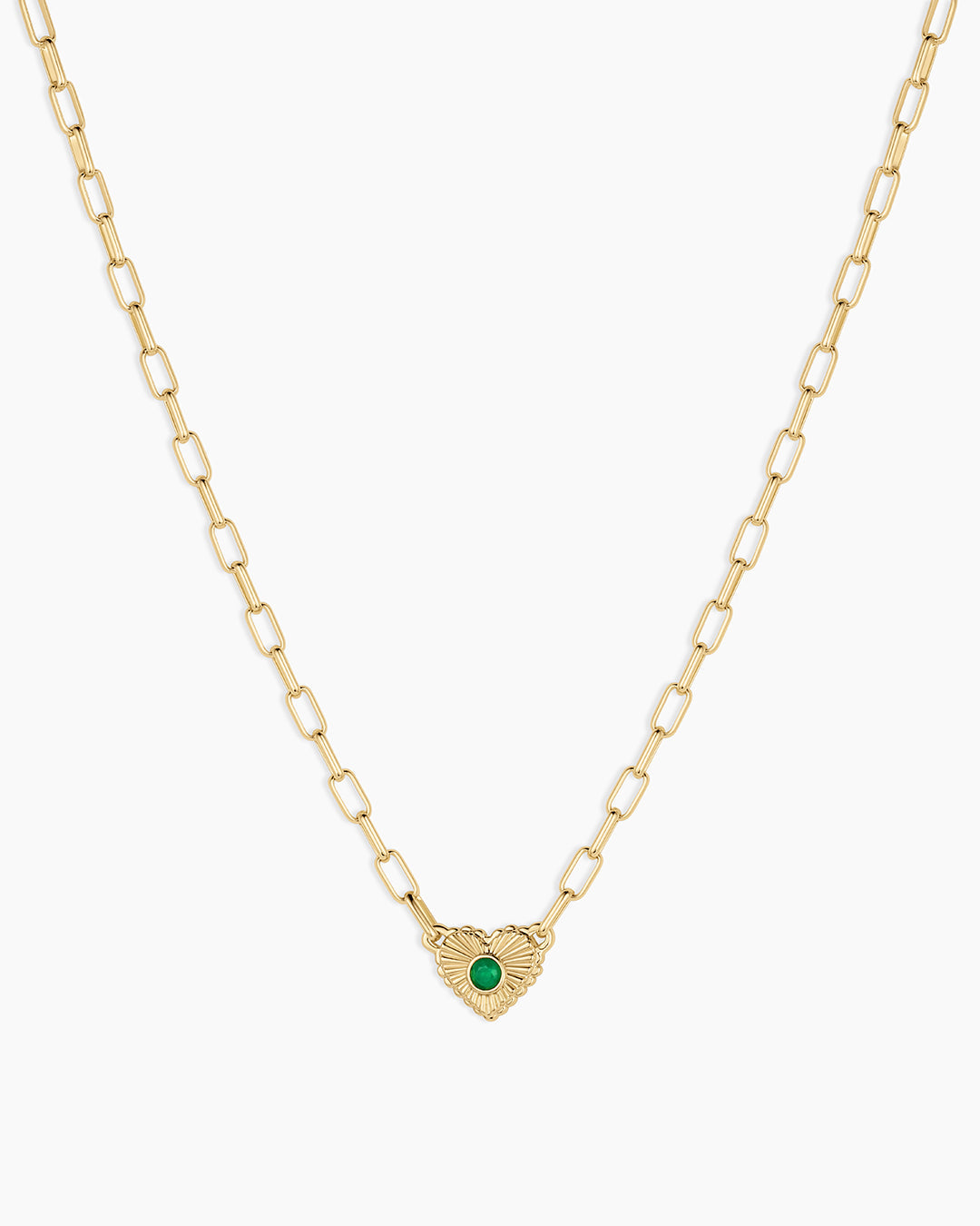 Birthstone Heart Necklace in 18K Gold Plated