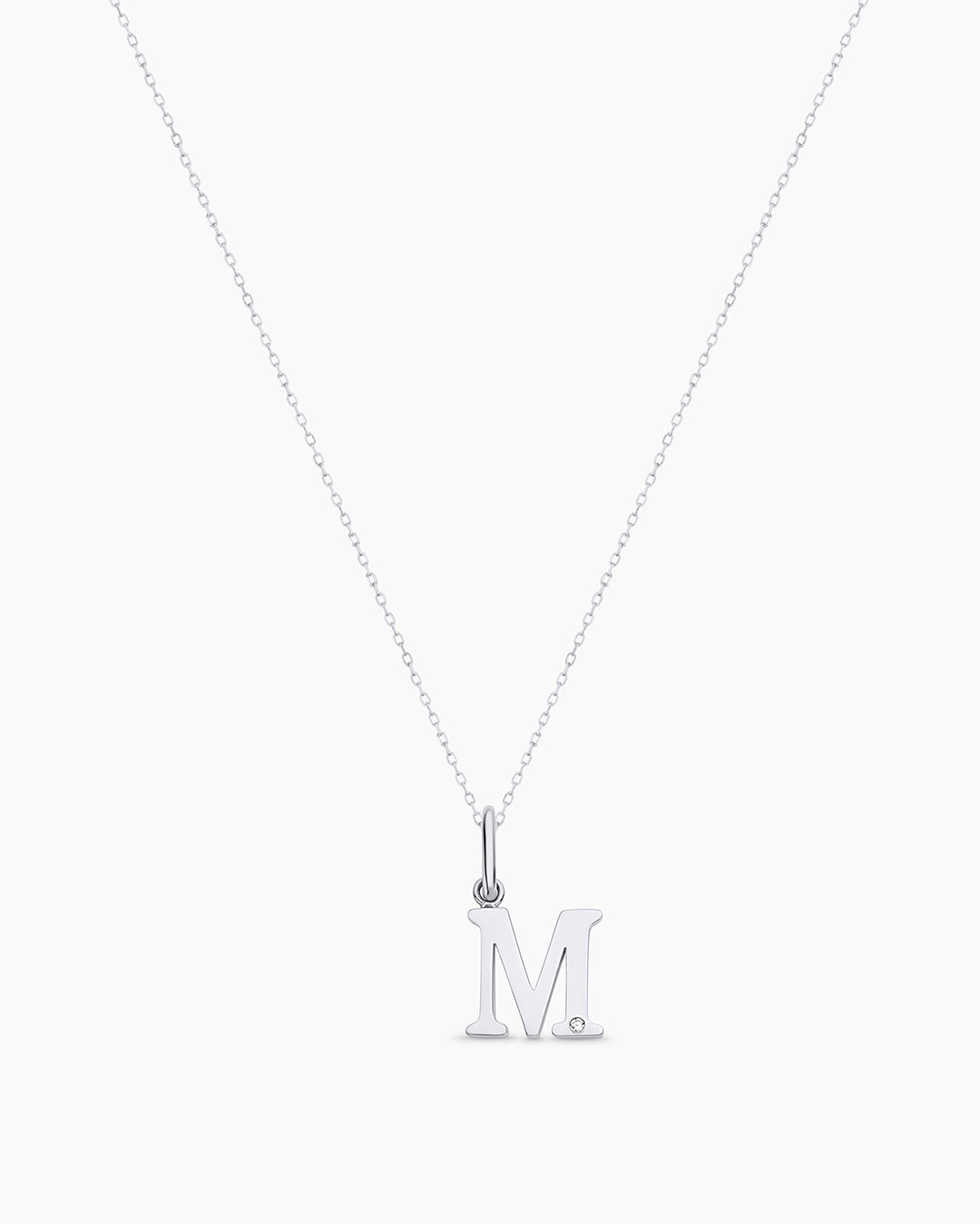 Diamond Vintage Alphabet Charm Necklace