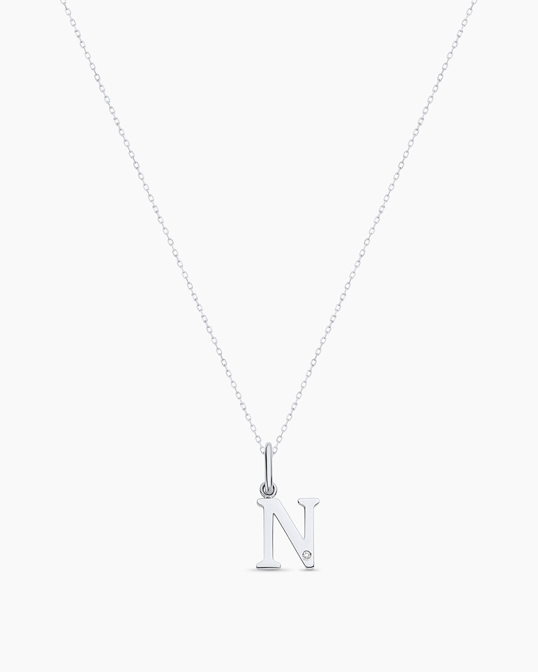 Diamond Vintage Alphabet Charm Necklace