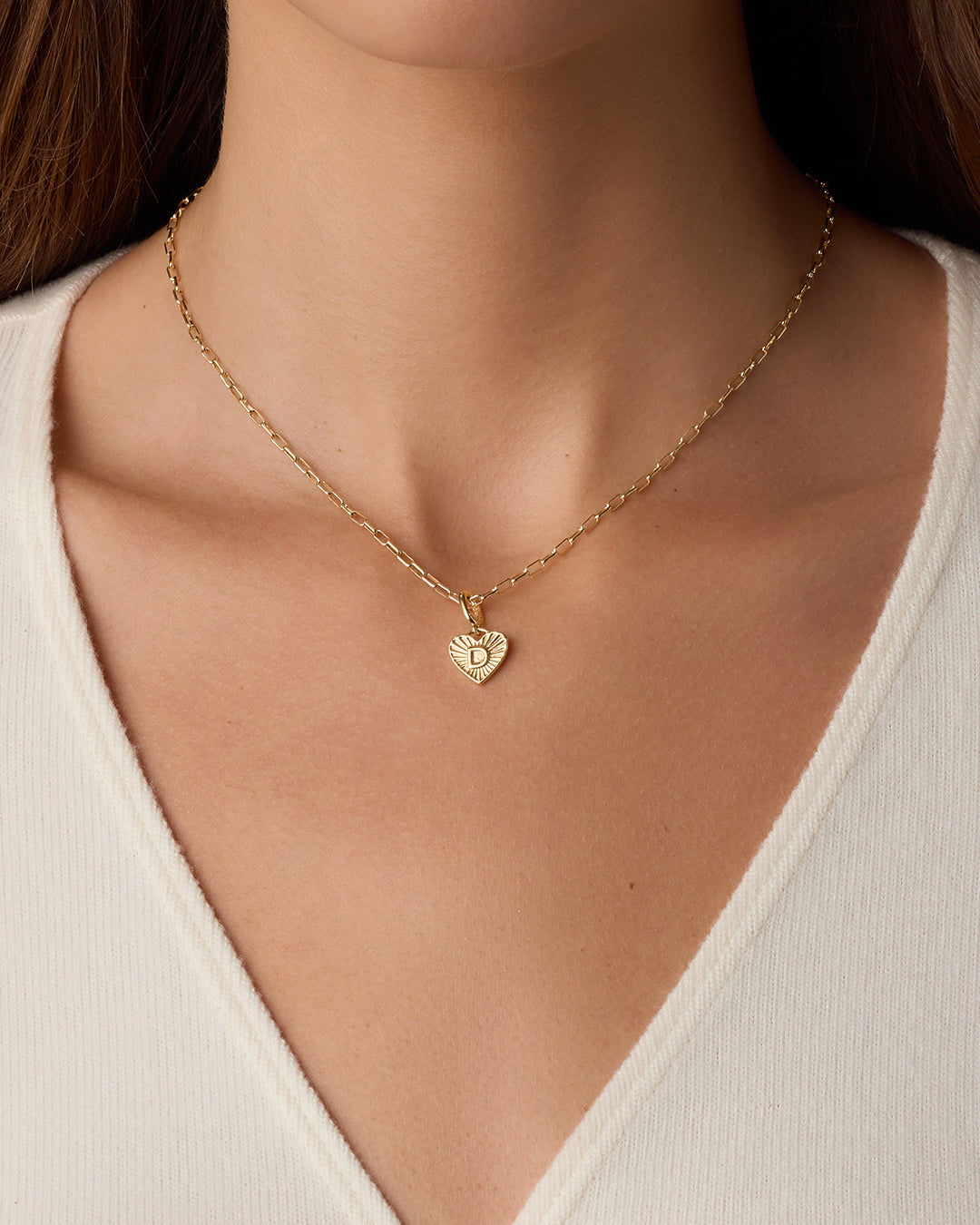 Vintage Heart Alphabet Charm in 18K Gold Plated