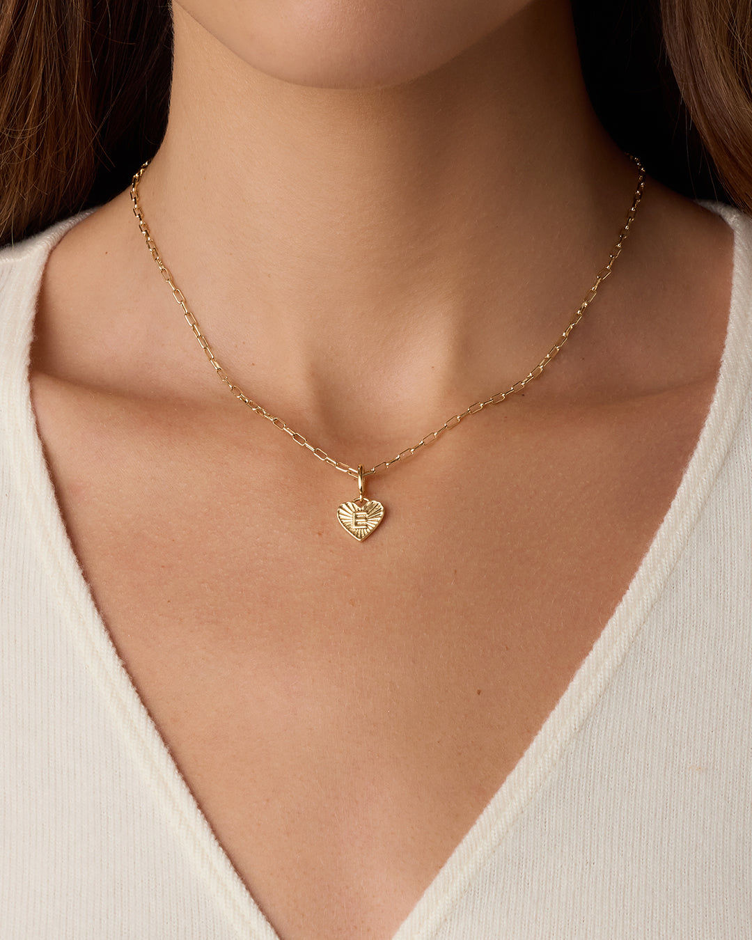 Vintage Heart Alphabet Charm in 18K Gold Plated
