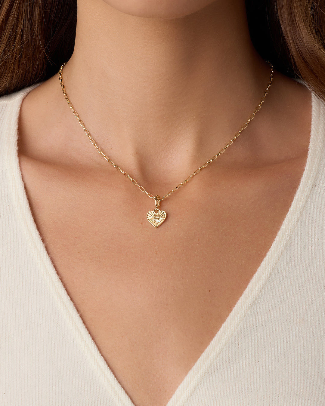 Vintage Heart Alphabet Charm in 18K Gold Plated