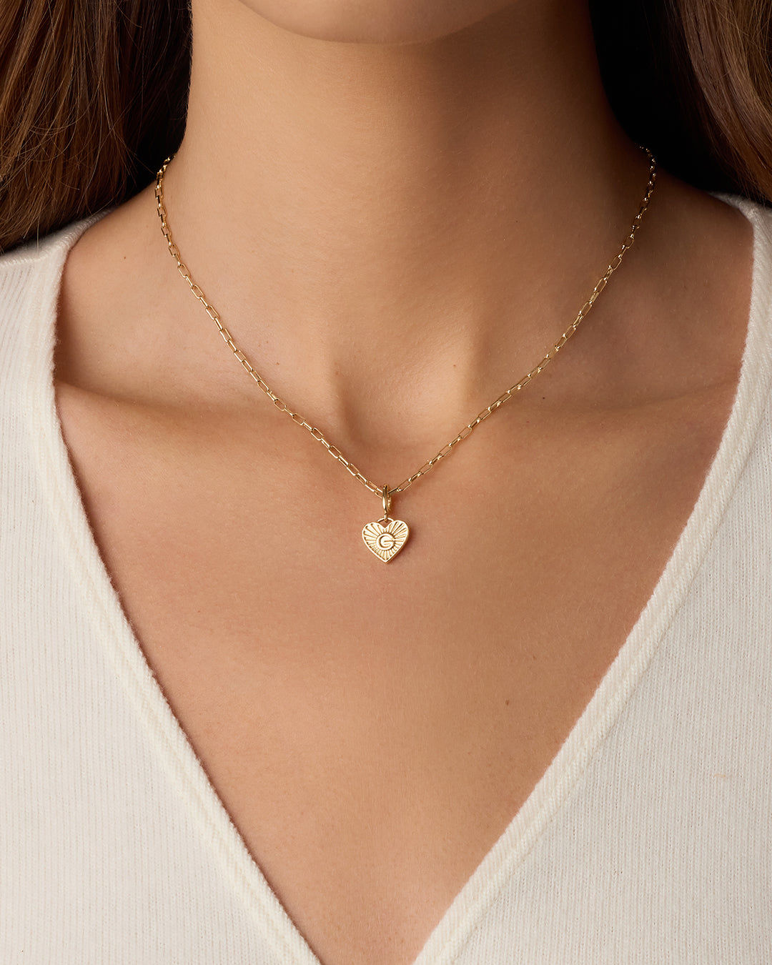 Vintage Heart Alphabet Charm in 18K Gold Plated