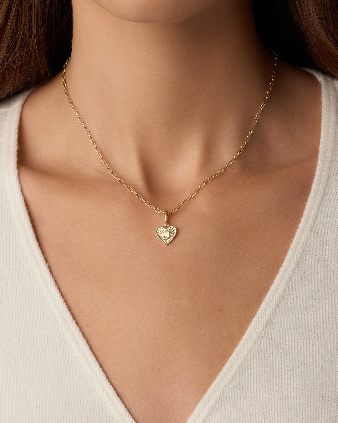 Vintage Heart Alphabet Charm in 18K Gold Plated