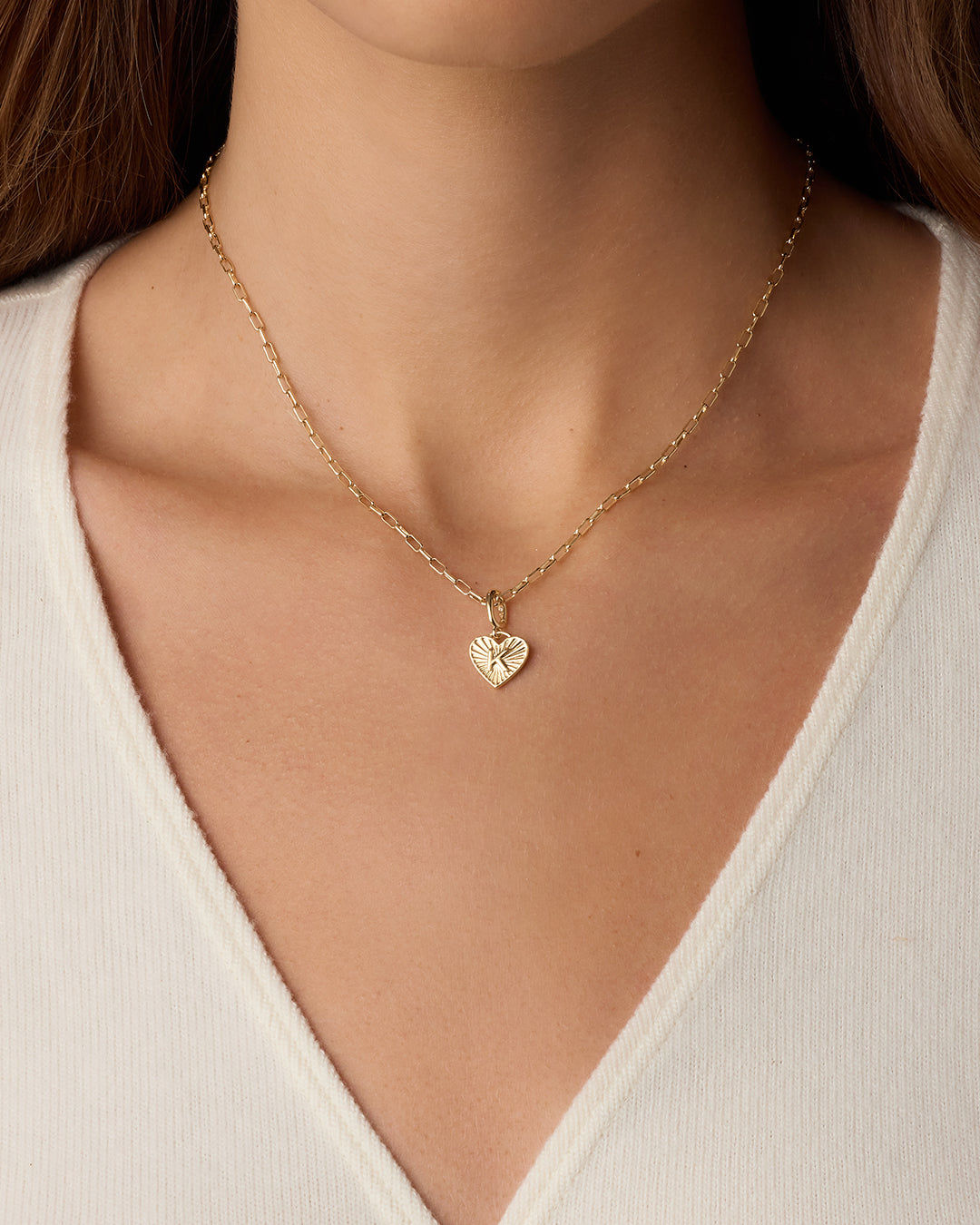 Vintage Heart Alphabet Charm in 18K Gold Plated