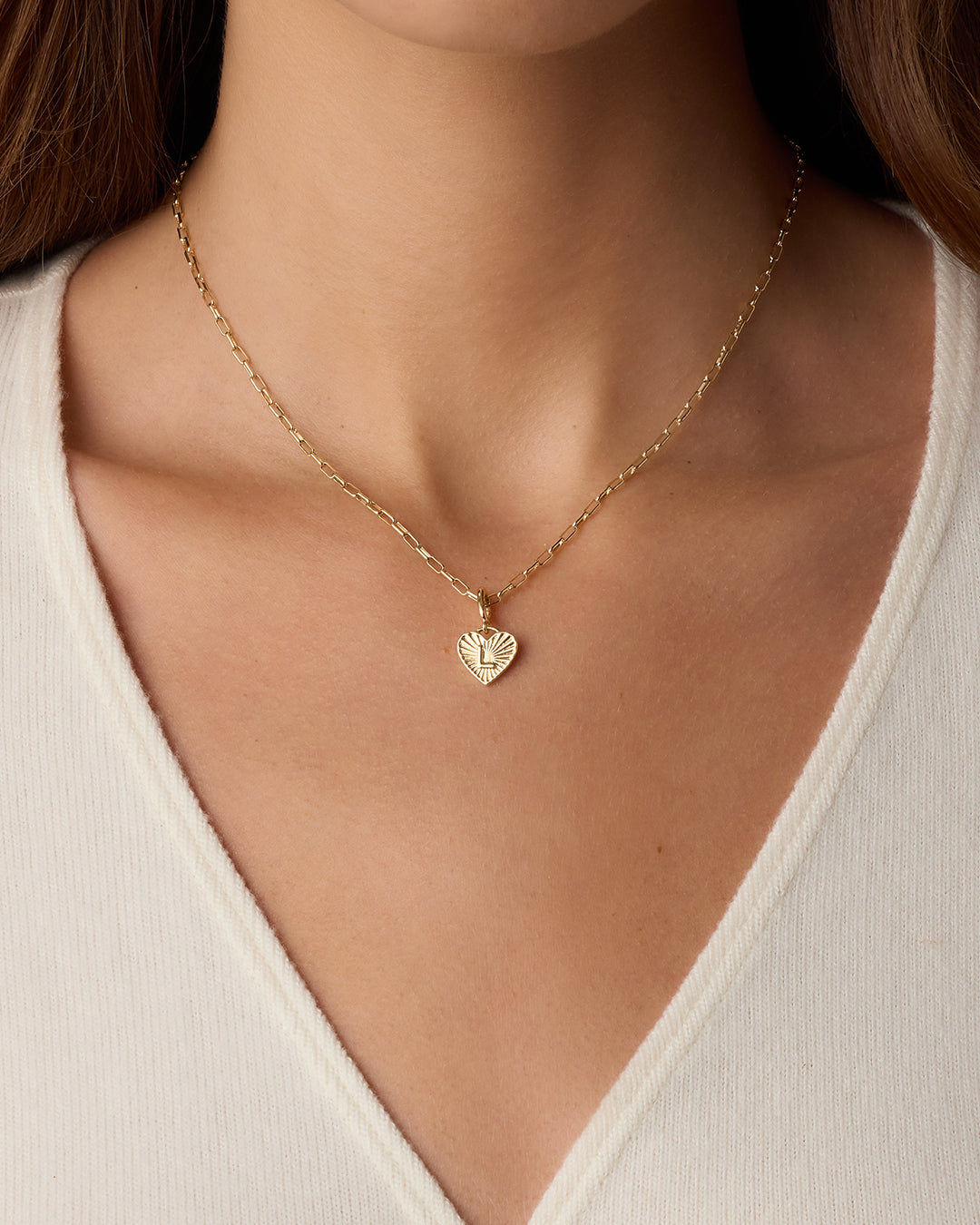 Vintage Heart Alphabet Charm in 18K Gold Plated