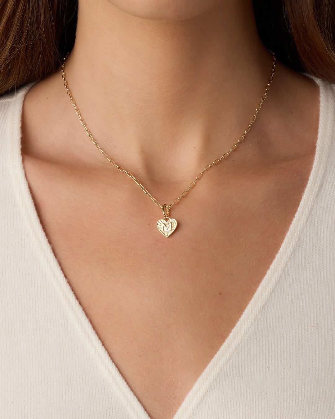 Vintage Heart Alphabet Charm in 18K Gold Plated