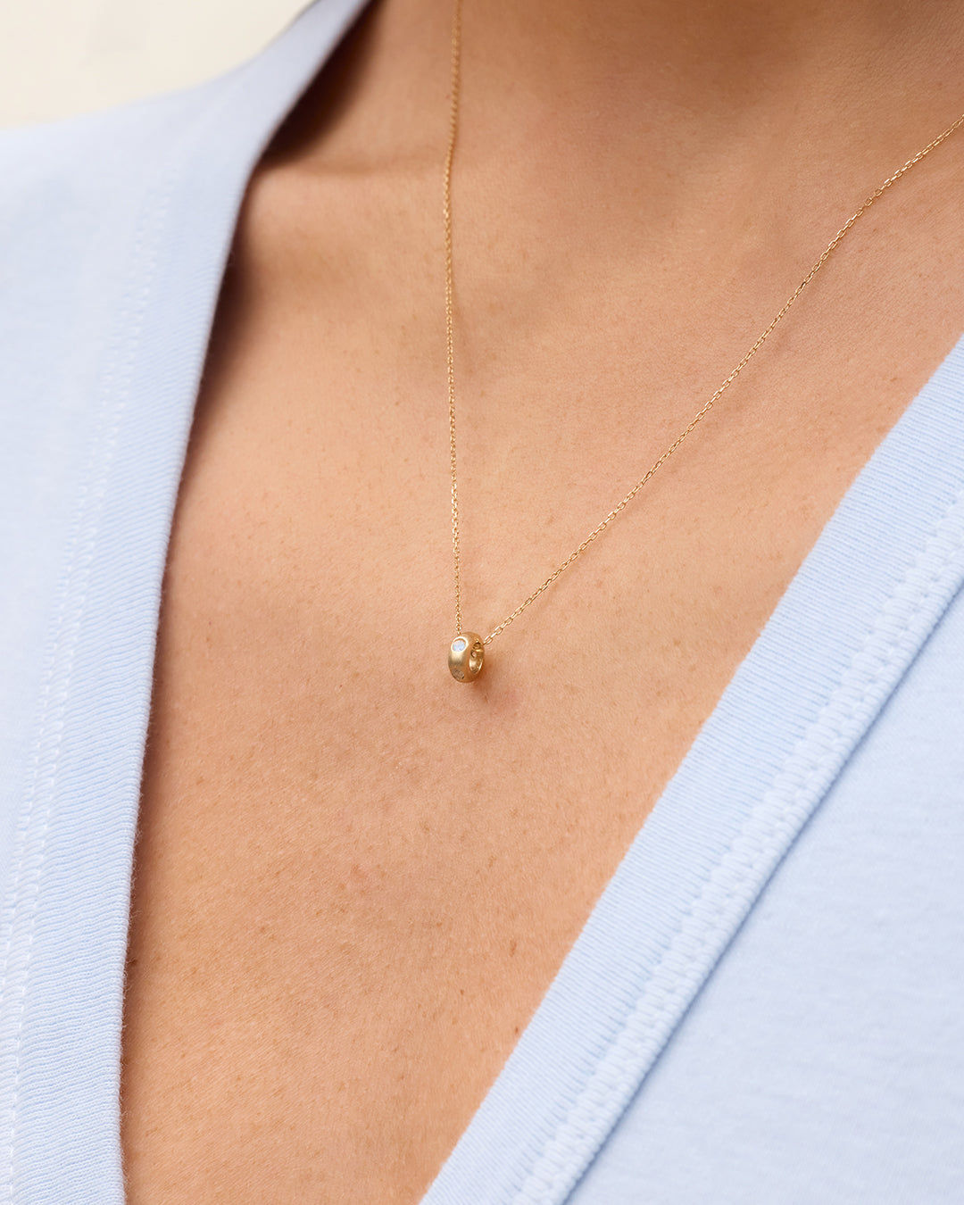 Birthstone Halo Charm in 14K Solid Gold