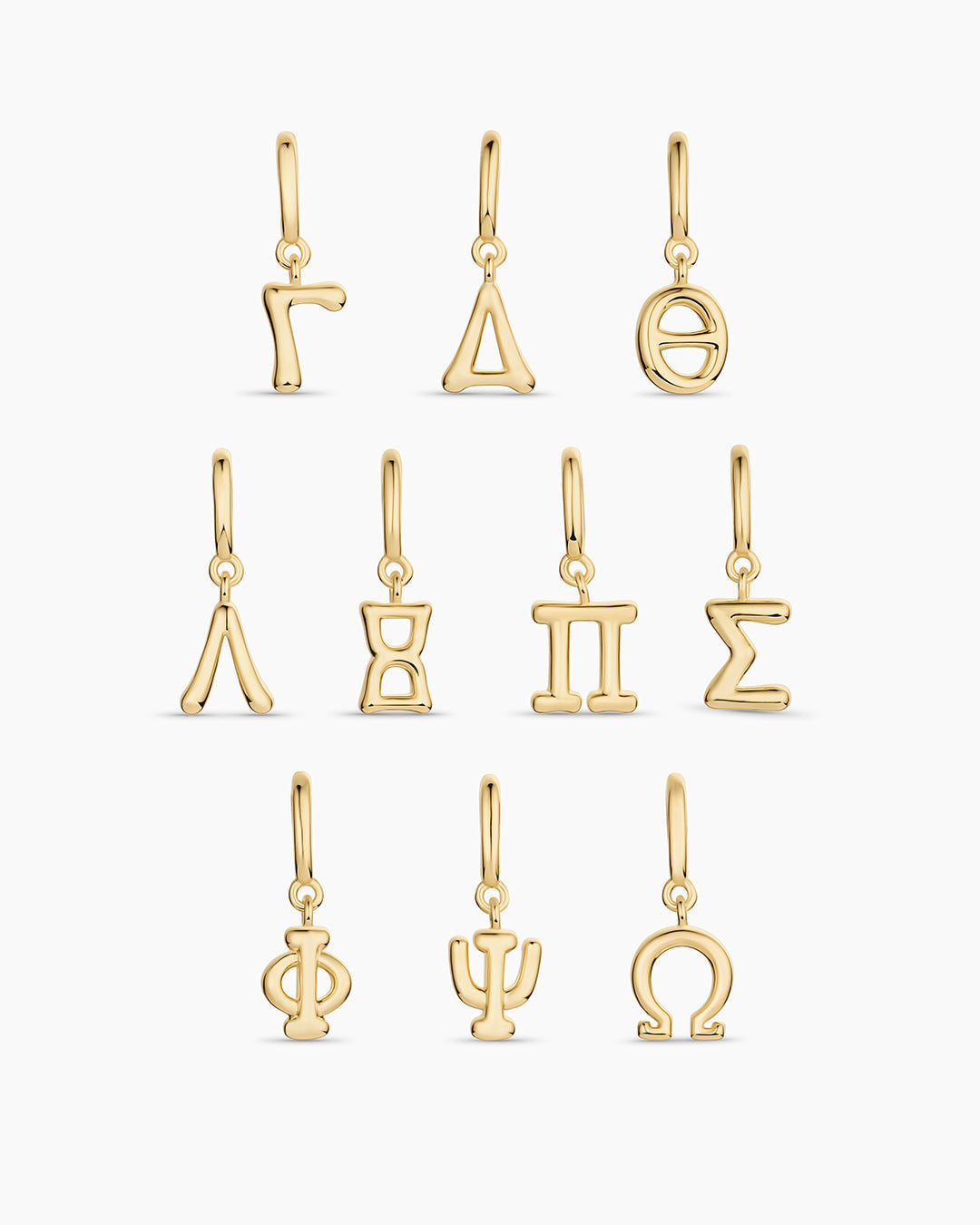 Ryder Greek Alphabet Charm in 18K Gold Plated