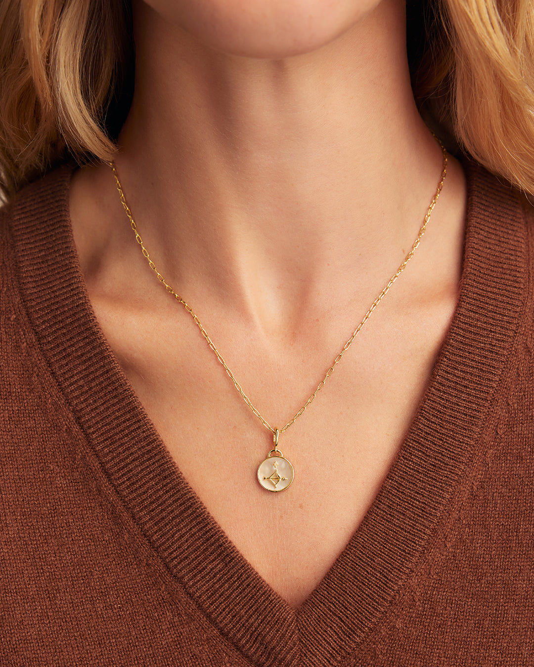 Vintage Zodiac Charm Necklace in 18K Gold Plated