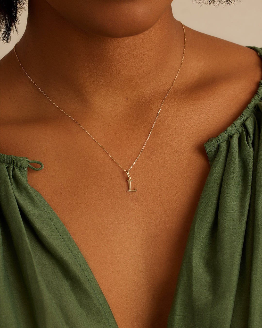 Diamond Vintage Alphabet Charm in 14K Gold