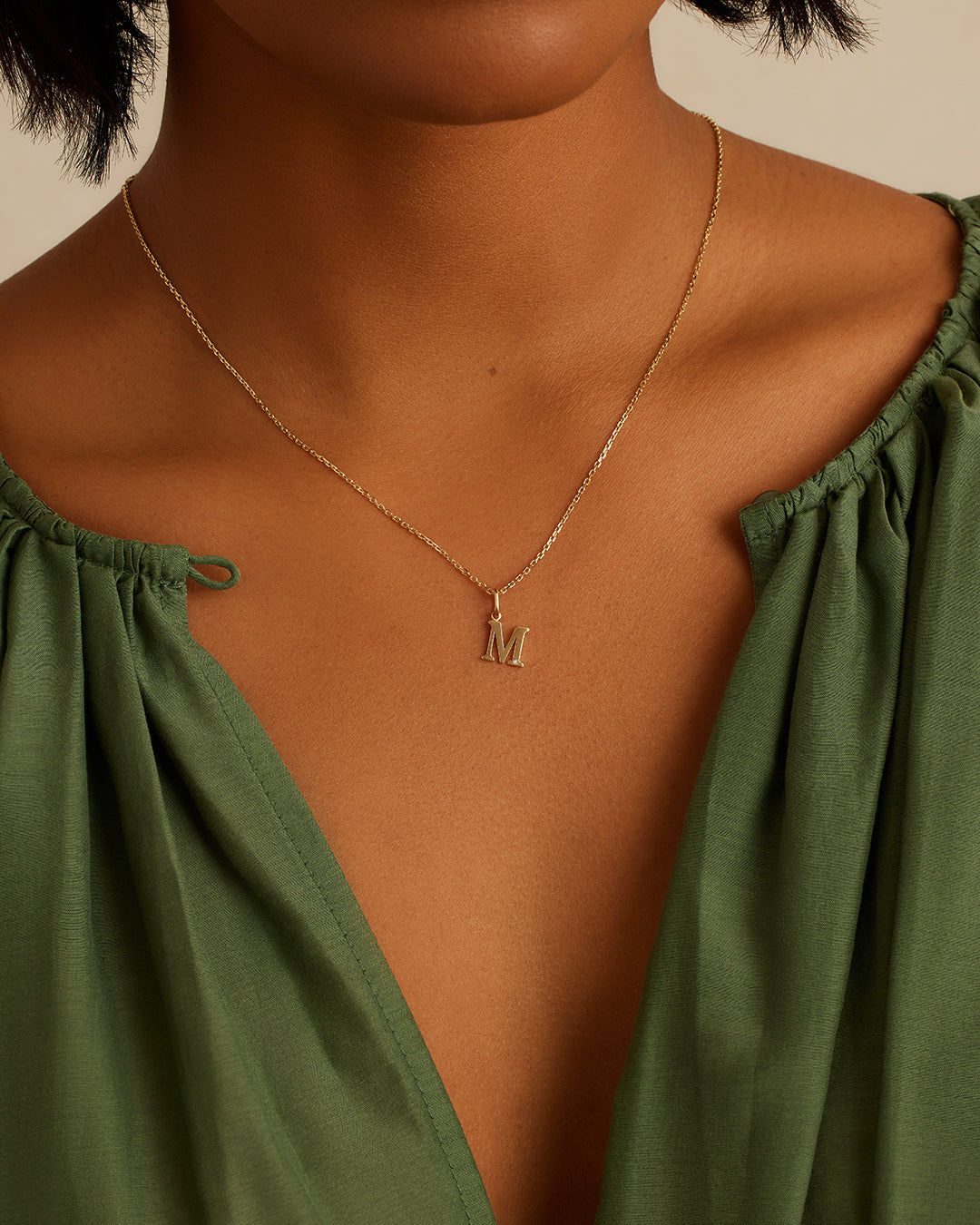 Diamond Vintage Alphabet Charm in 14K Gold