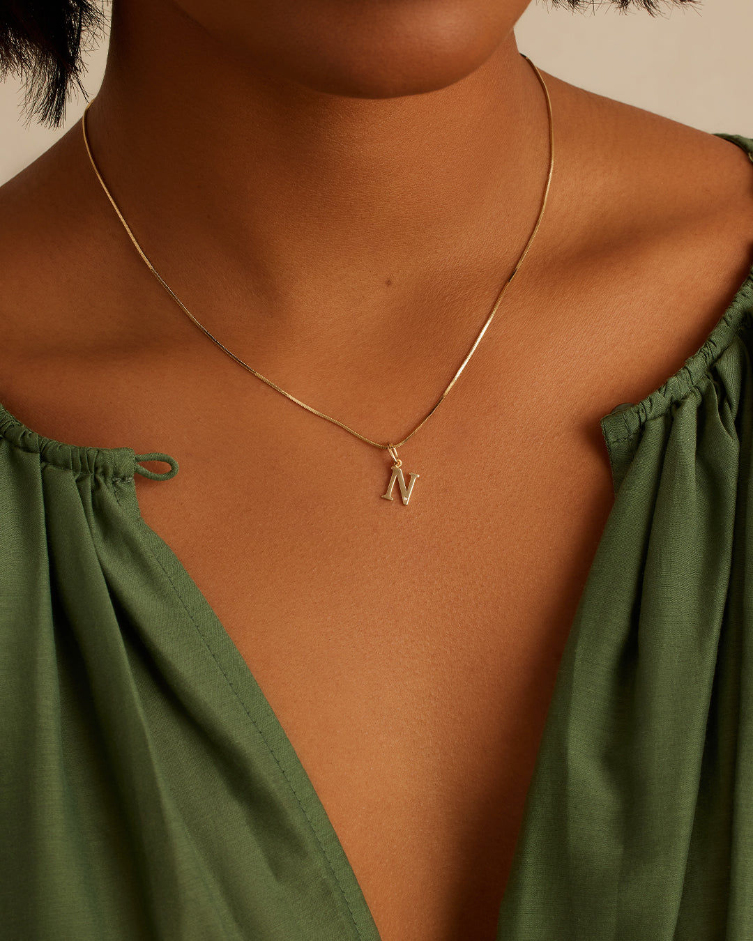 Diamond Vintage Alphabet Charm in 14K Gold