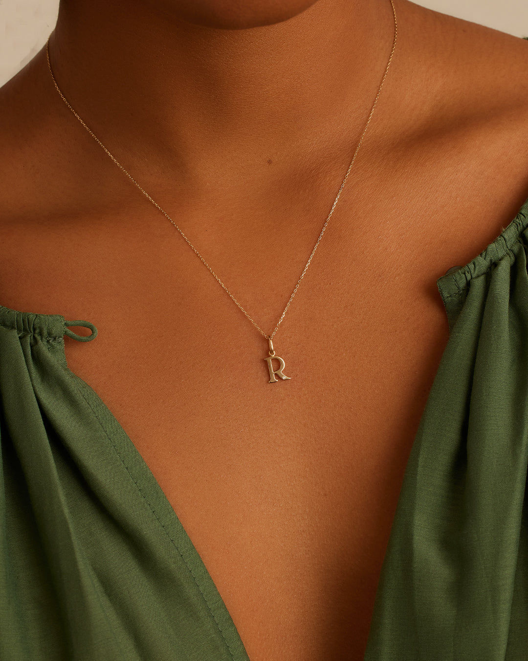 Diamond Vintage Alphabet Charm in 14K Gold