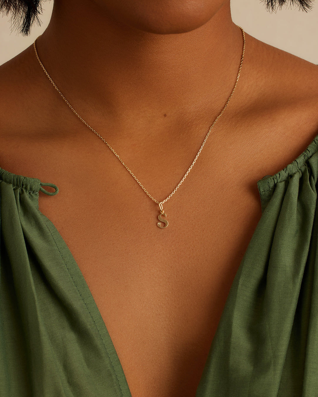 Diamond Vintage Alphabet Charm in 14K Gold