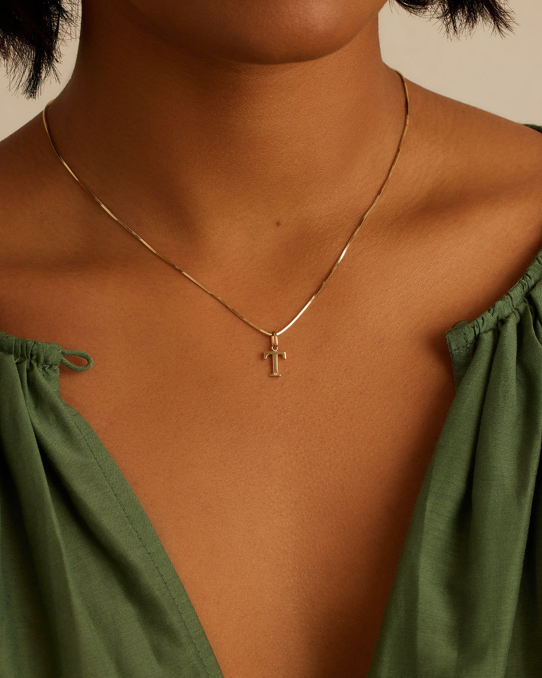 Diamond Vintage Alphabet Charm in 14K Gold