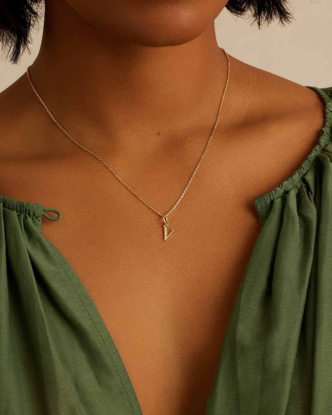 Diamond Vintage Alphabet Charm in 14K Gold