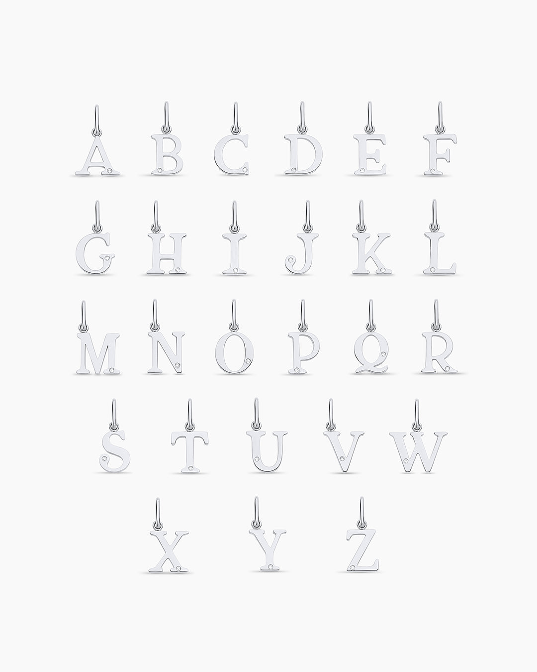 Diamond Vintage Alphabet Charm in 14K Gold