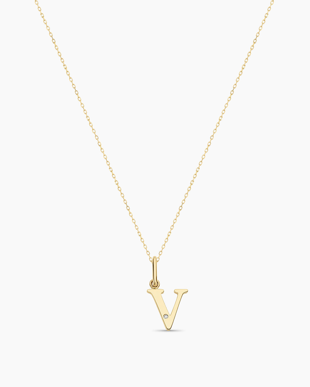 Diamond Vintage Alphabet Charm Necklace