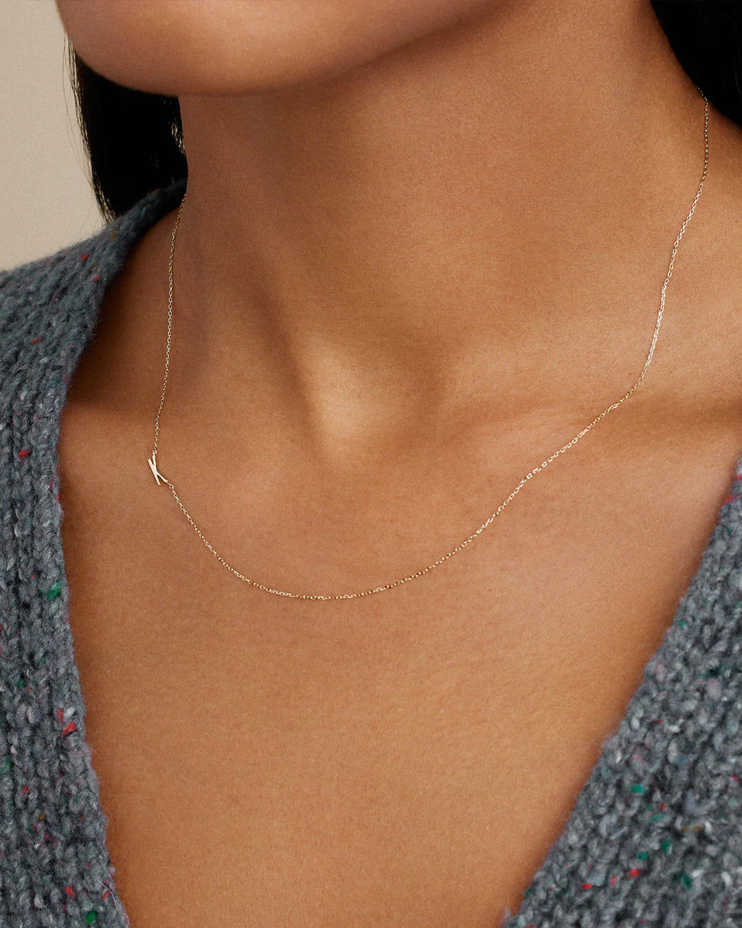 Alphabet Necklace in 14K Gold