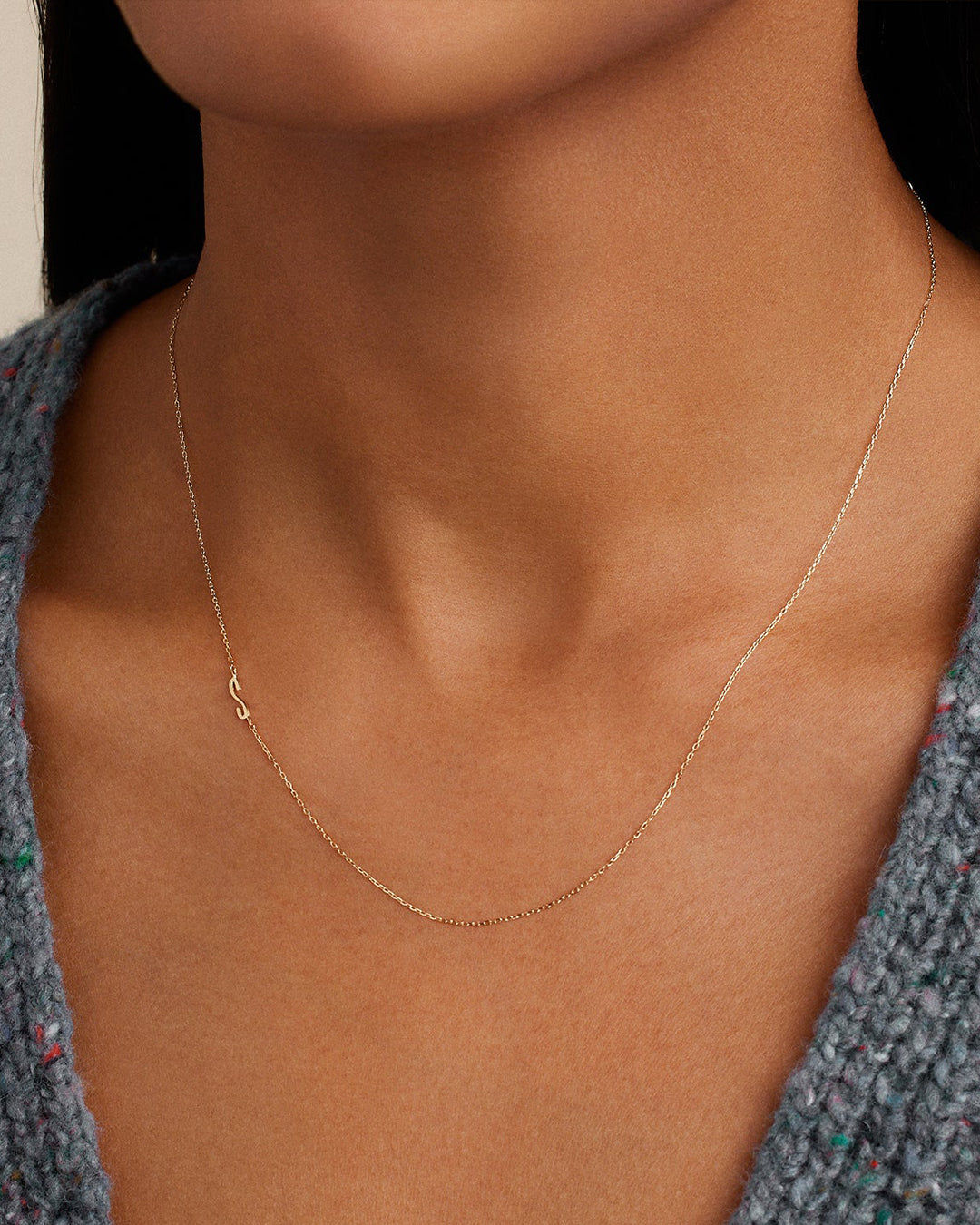 Alphabet Necklace in 14K Gold