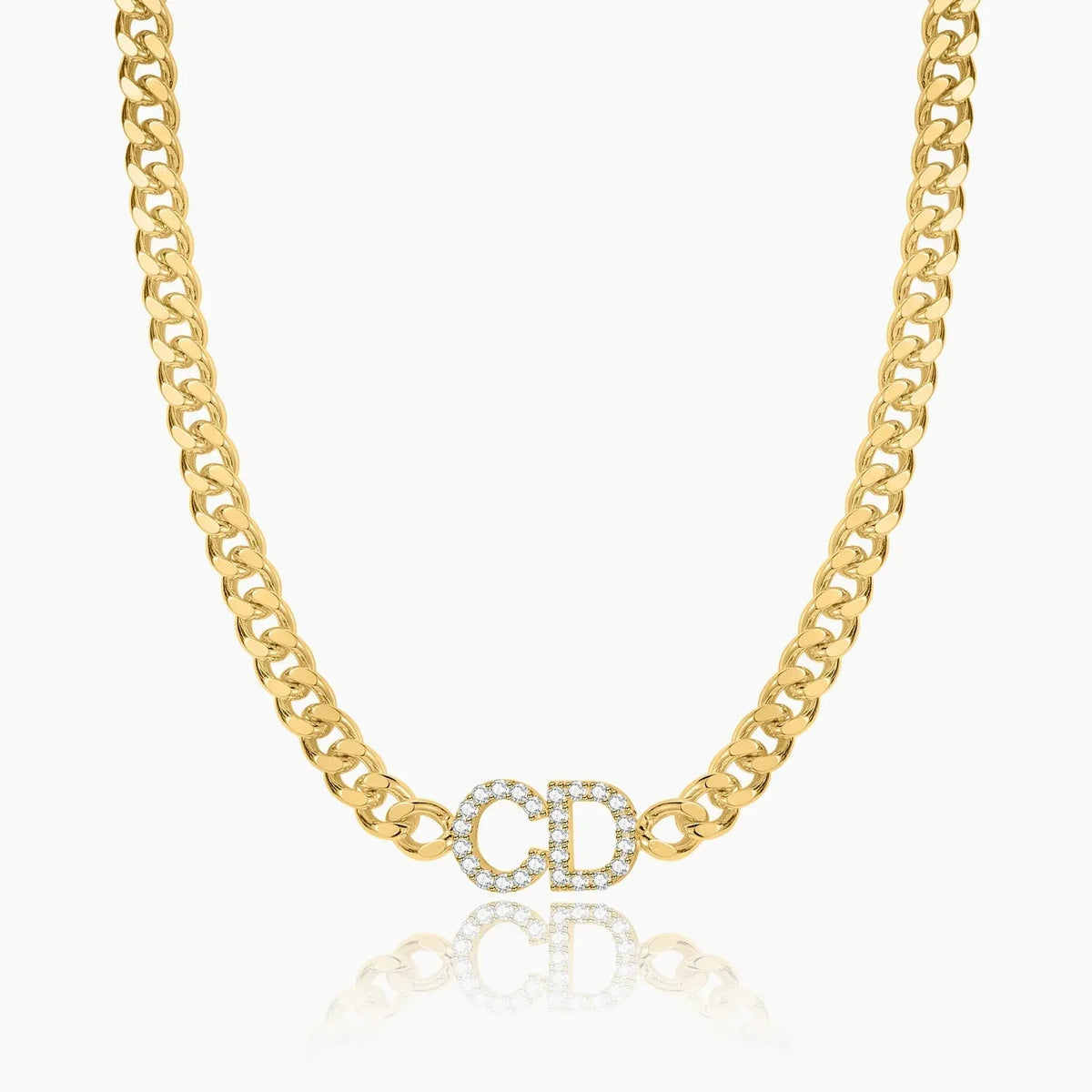 Iced Initials Cuban Chain Necklace