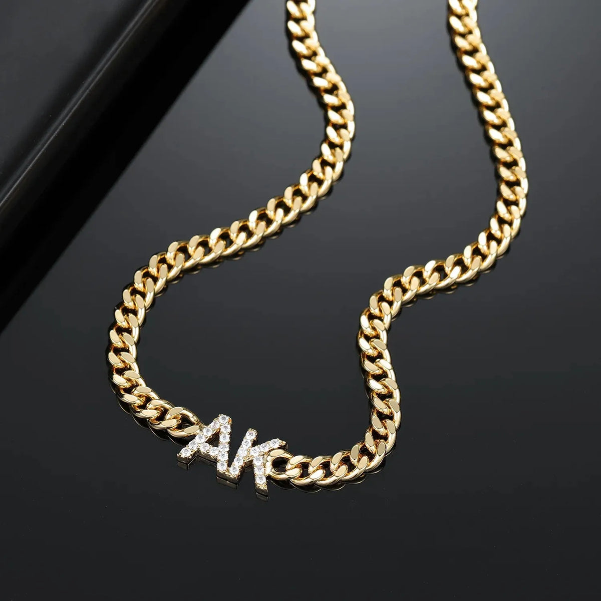 Iced Initials Cuban Chain Necklace