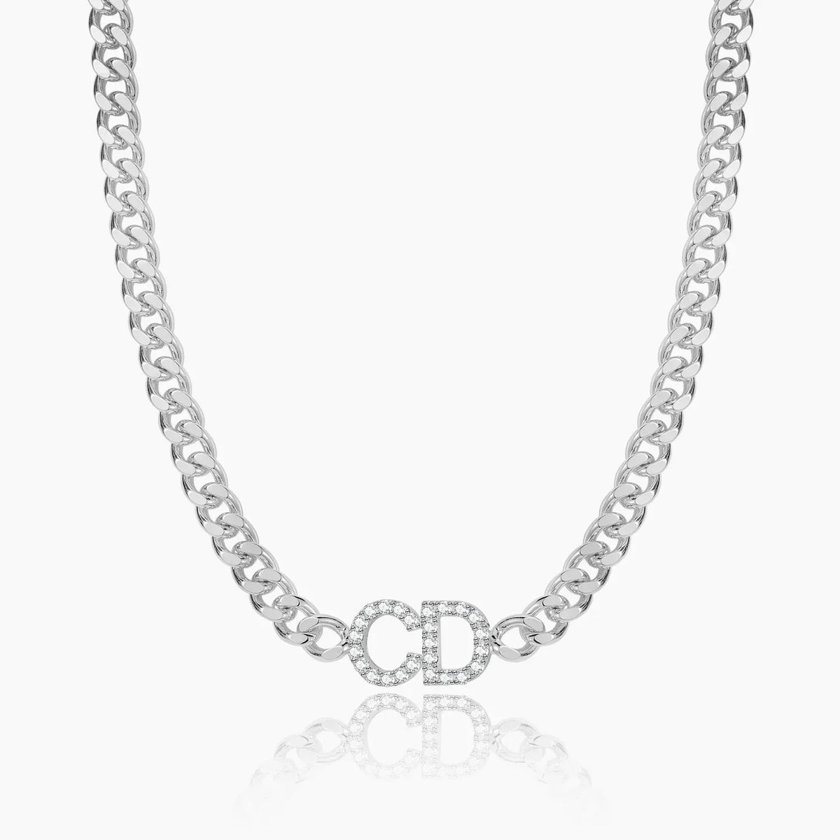 Iced Initials Cuban Chain Necklace