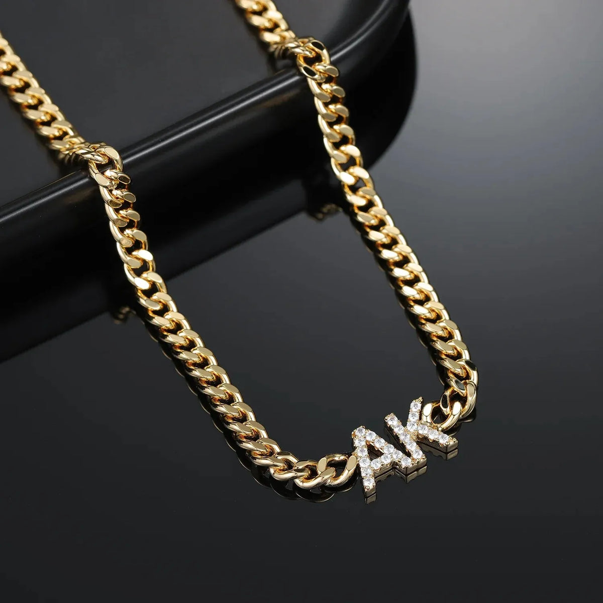 Iced Initials Cuban Chain Necklace