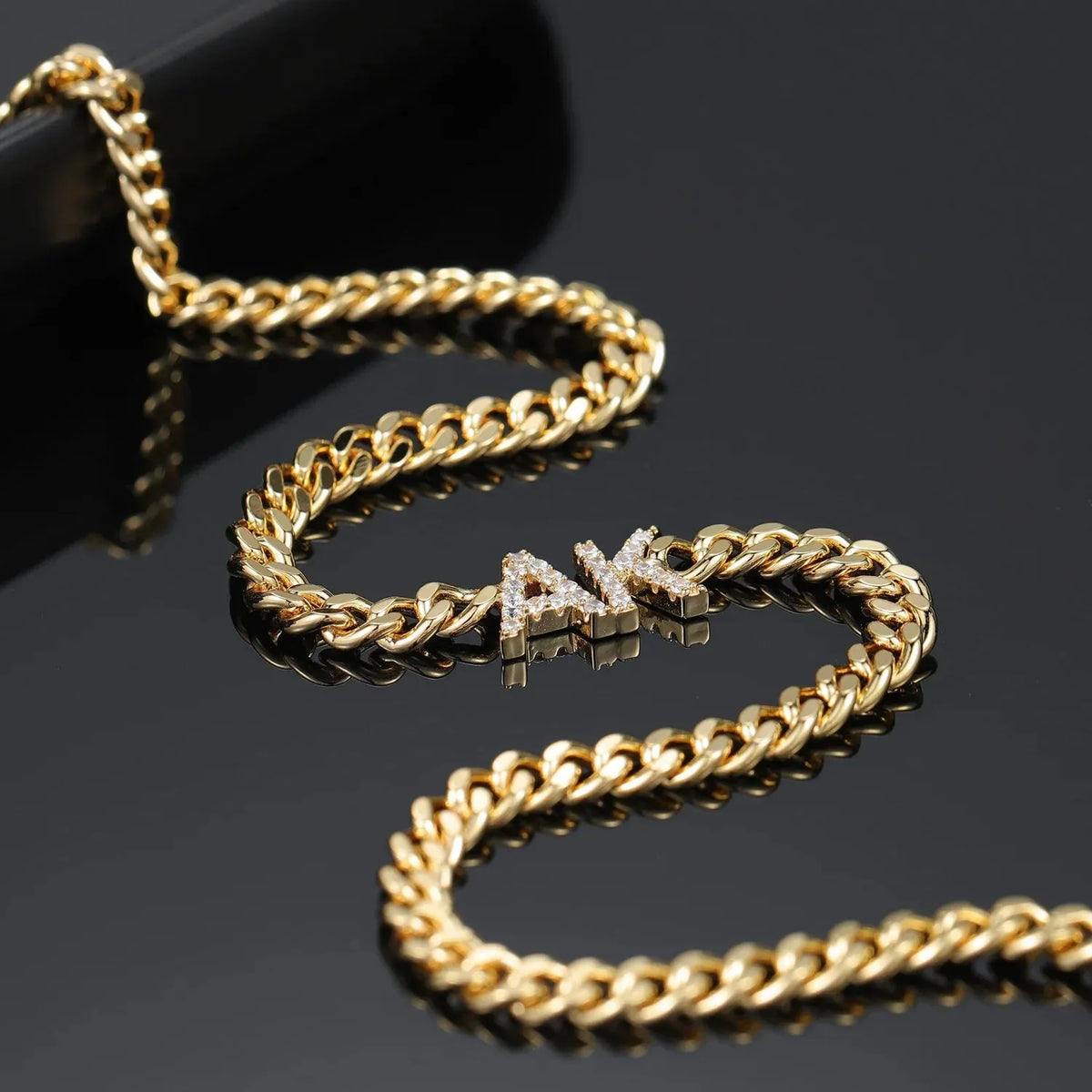 Iced Initials Cuban Chain Necklace