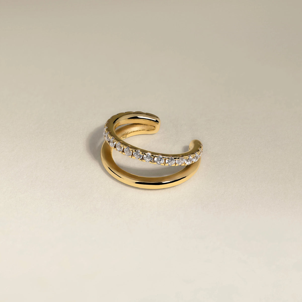 Illusion Crystal Ear Cuff in Gold