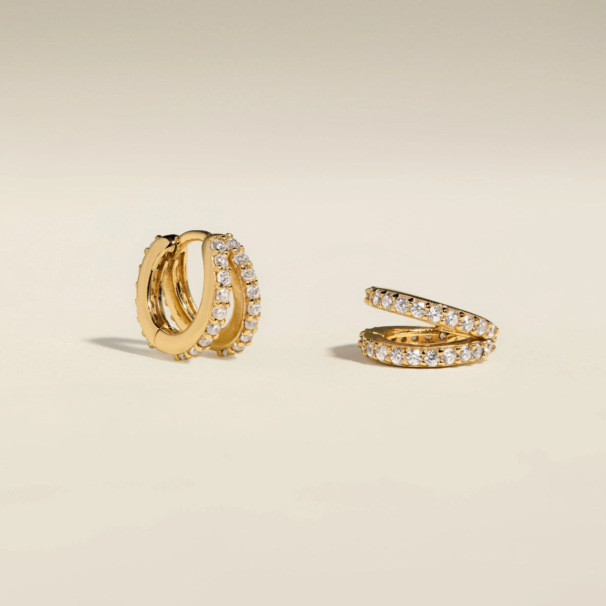 Illusion Crystal Huggies in Gold