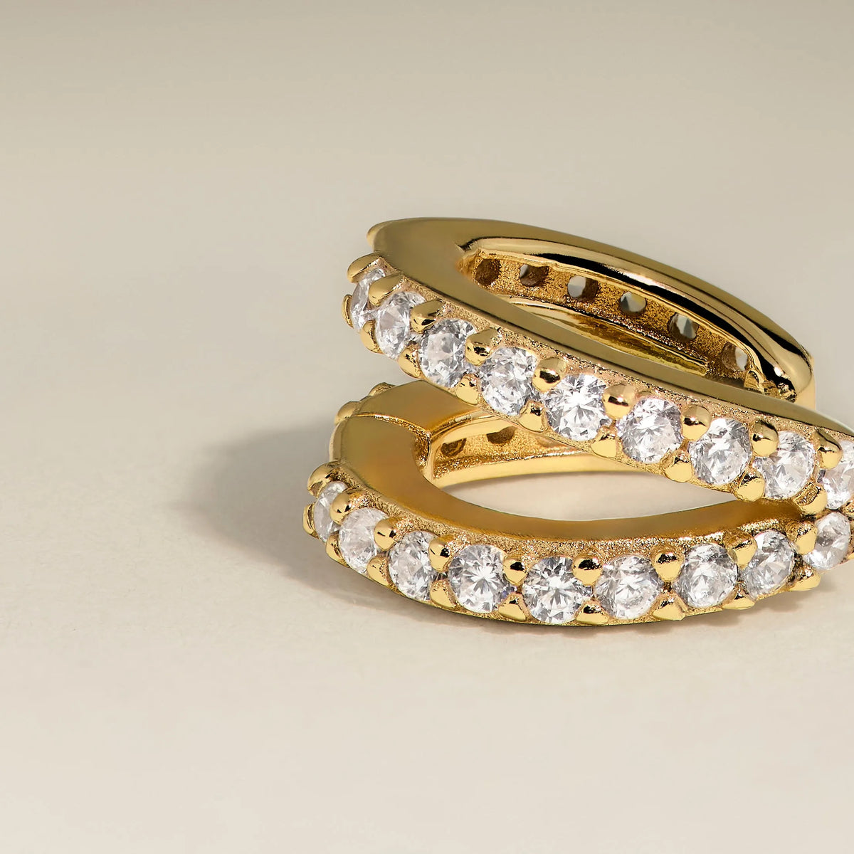 Illusion Crystal Huggies in Gold
