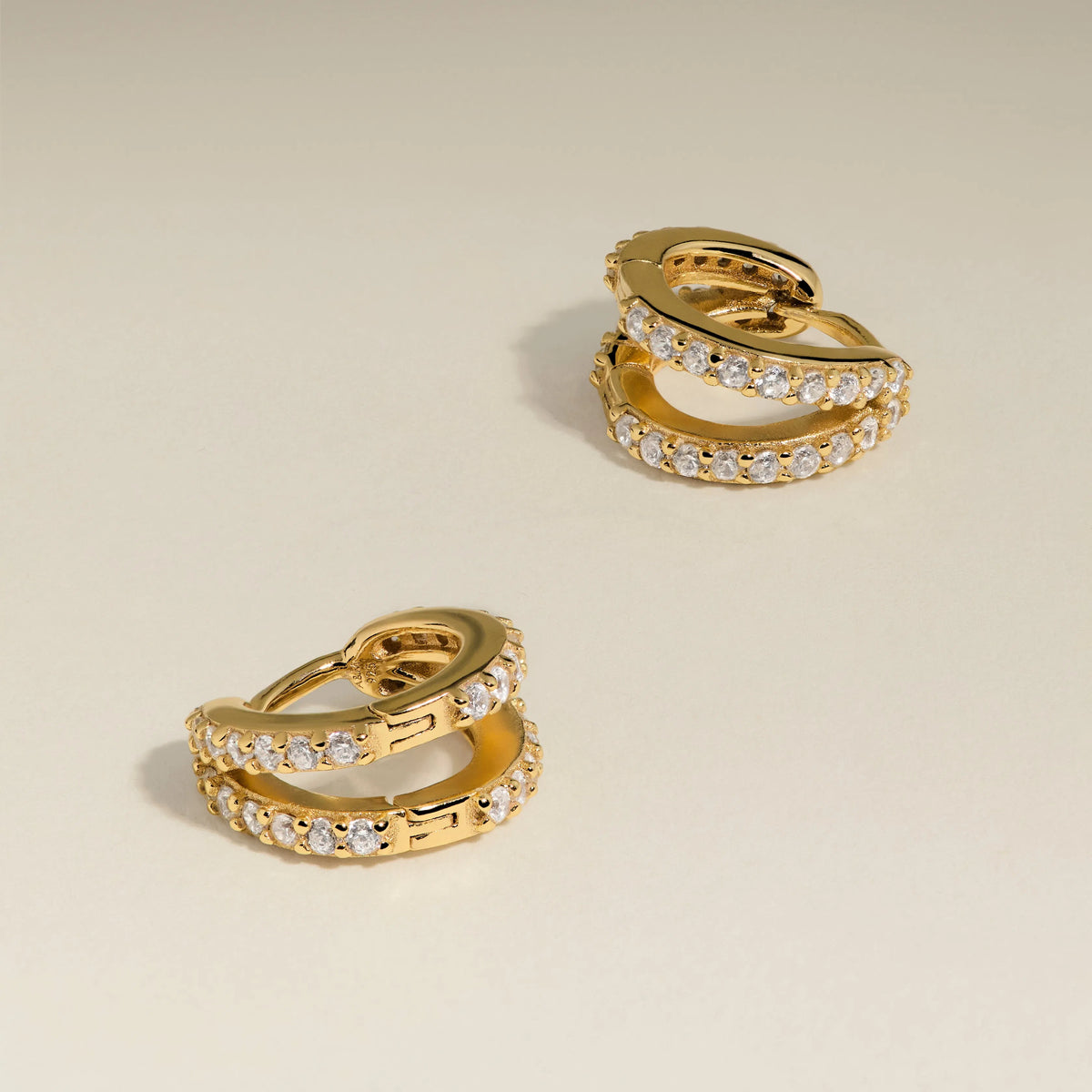 Illusion Crystal Huggies in Gold