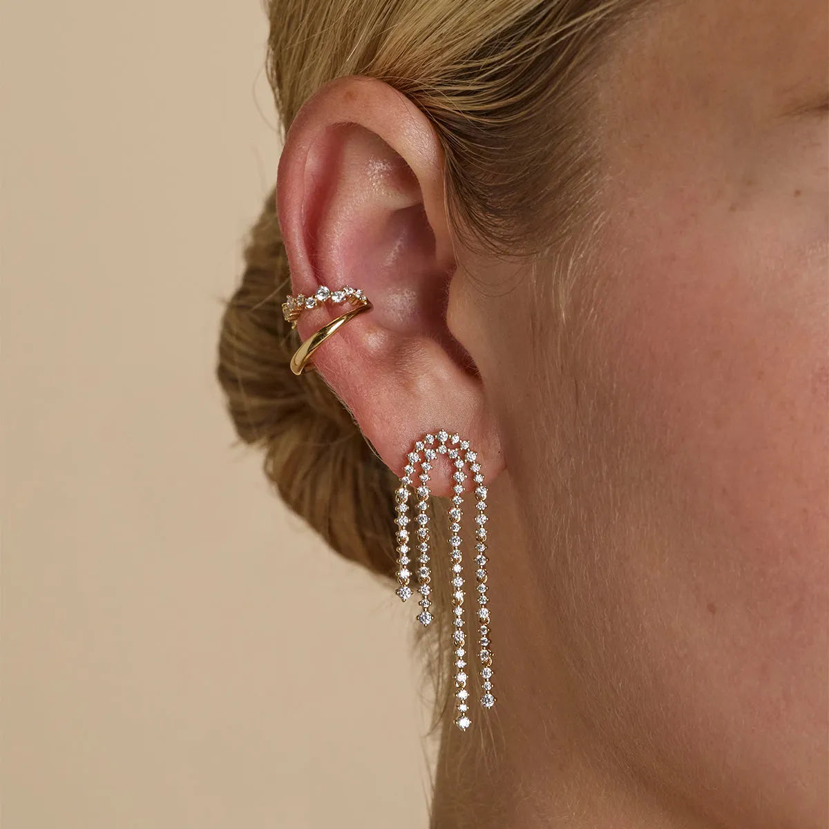 Illusion Spiral Ear Cuff in Gold
